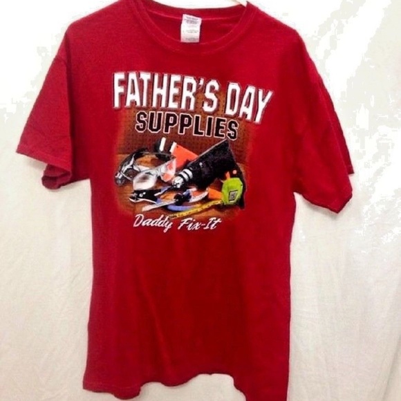FATHER'S DAY MENS RED GILDAN TEE - Picture 1 of 2